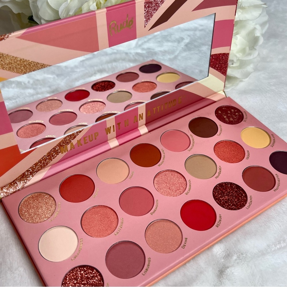 NEW Eyeshadow Palette RUDE United Peachy Nudes 21 Colors Vegan Friendly NWT